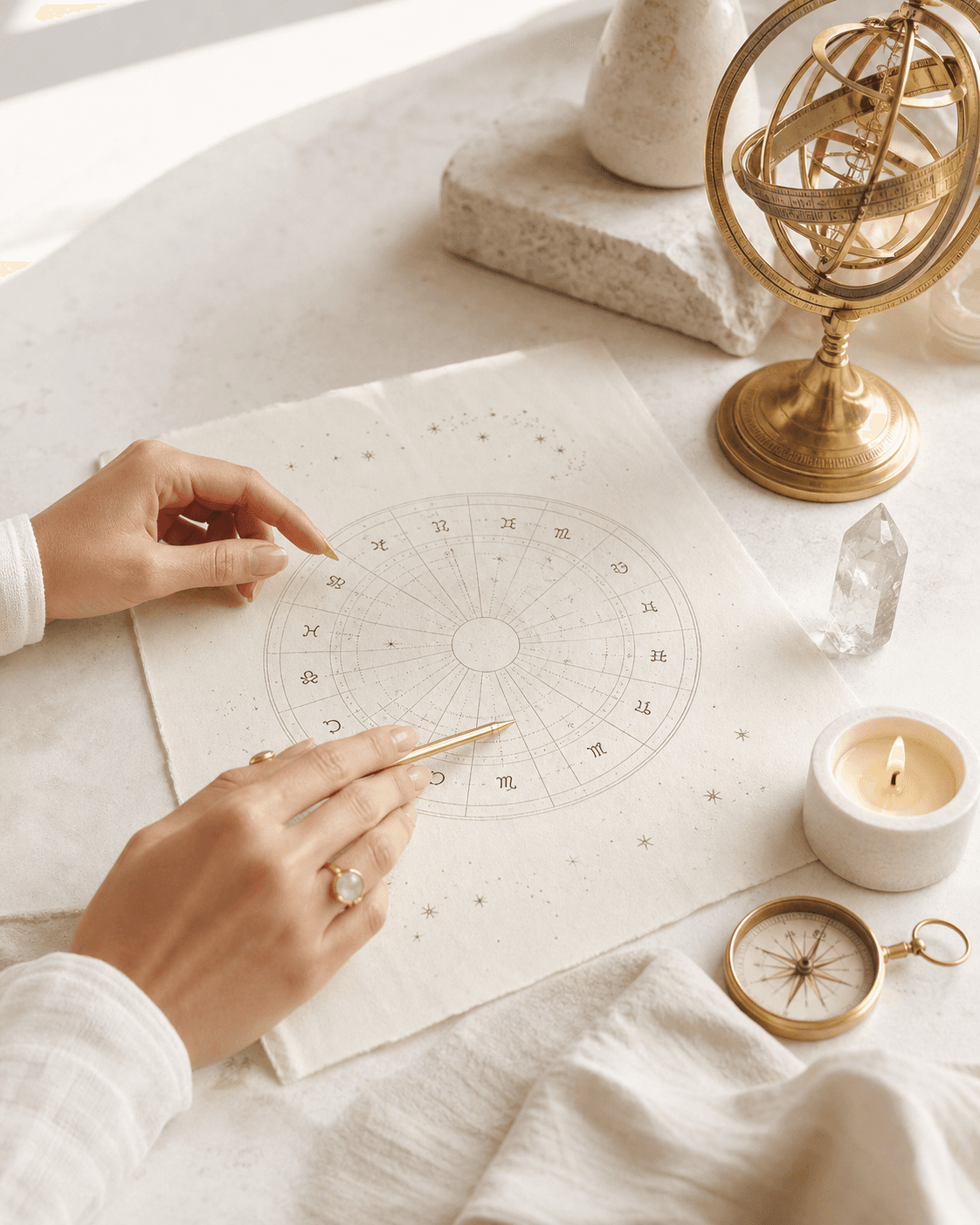 Private astrology consultation with a birth chart